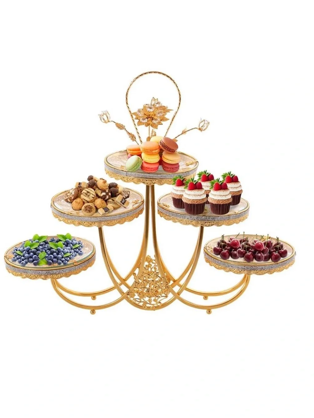 Gold 5-Tier Decorative Serving Stand